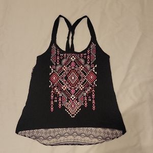 Black and Pink Geometric Women's Top